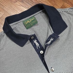 Bobby Jones Black and White Striped Polo Size Medium